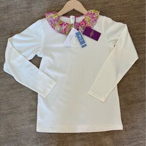 Jacadi girls white long sleeve with liberty collar